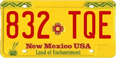 NM license plate 832TQE