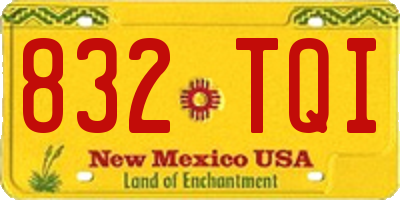 NM license plate 832TQI