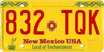 NM license plate 832TQK