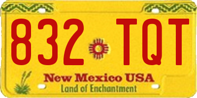 NM license plate 832TQT