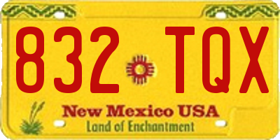 NM license plate 832TQX
