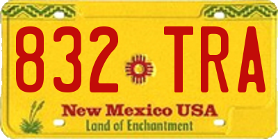 NM license plate 832TRA