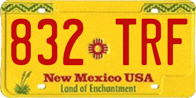 NM license plate 832TRF