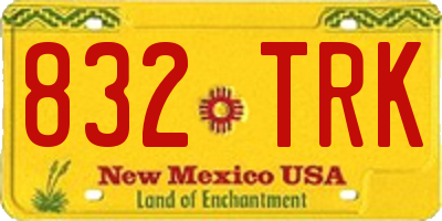 NM license plate 832TRK