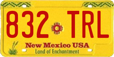 NM license plate 832TRL
