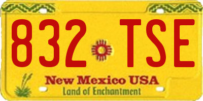 NM license plate 832TSE