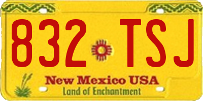NM license plate 832TSJ