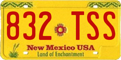 NM license plate 832TSS