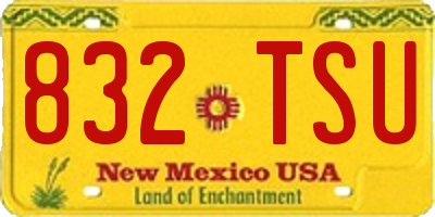 NM license plate 832TSU