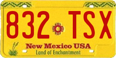 NM license plate 832TSX