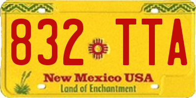 NM license plate 832TTA