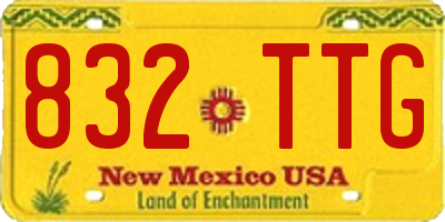 NM license plate 832TTG