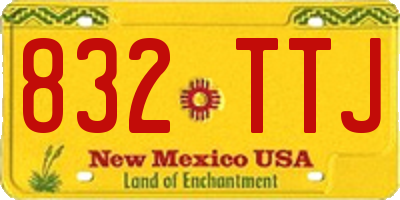 NM license plate 832TTJ