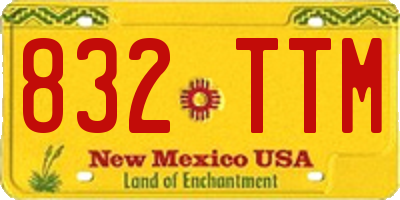 NM license plate 832TTM