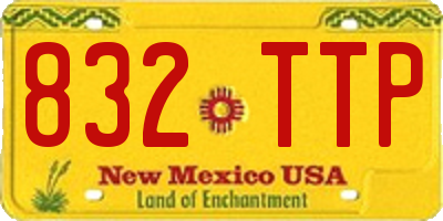 NM license plate 832TTP