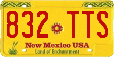 NM license plate 832TTS