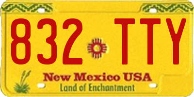 NM license plate 832TTY