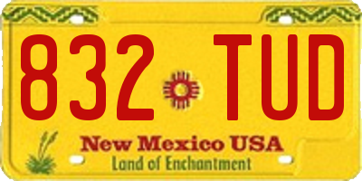 NM license plate 832TUD