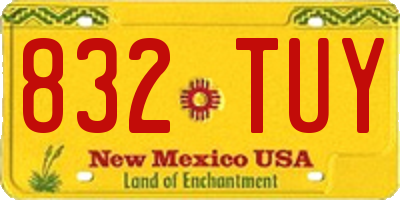 NM license plate 832TUY