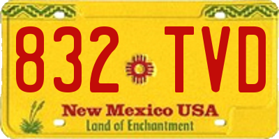 NM license plate 832TVD
