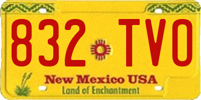 NM license plate 832TVO