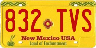 NM license plate 832TVS