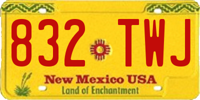 NM license plate 832TWJ