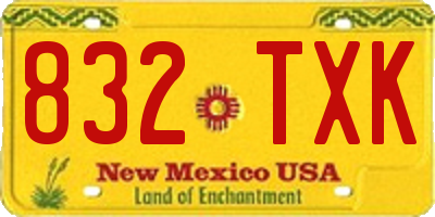 NM license plate 832TXK