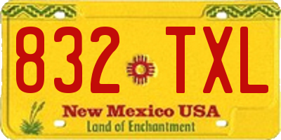 NM license plate 832TXL