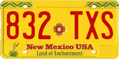 NM license plate 832TXS