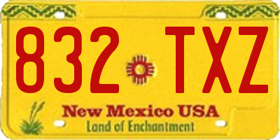 NM license plate 832TXZ