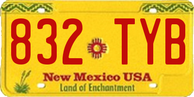 NM license plate 832TYB