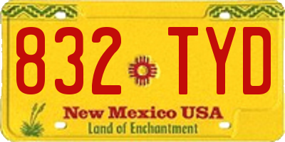 NM license plate 832TYD