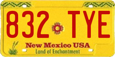NM license plate 832TYE