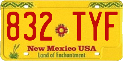 NM license plate 832TYF