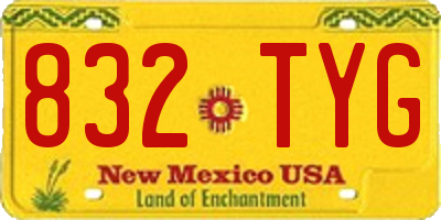 NM license plate 832TYG