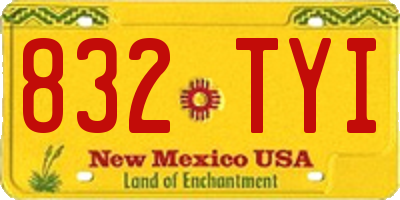NM license plate 832TYI