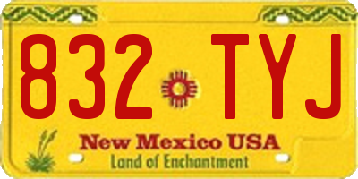NM license plate 832TYJ