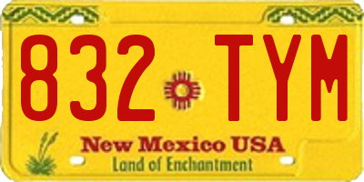NM license plate 832TYM