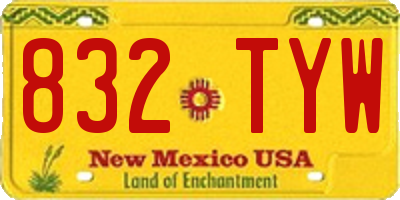 NM license plate 832TYW