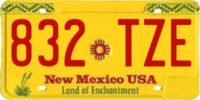 NM license plate 832TZE