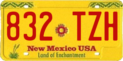 NM license plate 832TZH