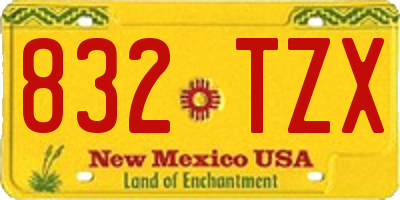 NM license plate 832TZX