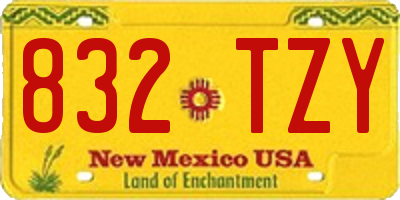 NM license plate 832TZY