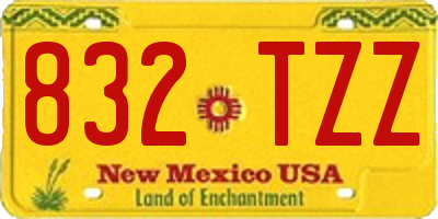 NM license plate 832TZZ