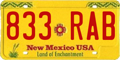 NM license plate 833RAB