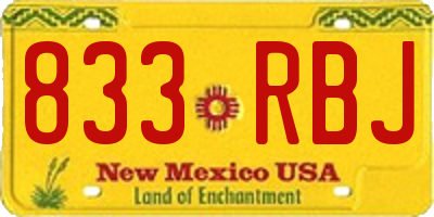NM license plate 833RBJ