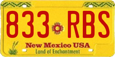NM license plate 833RBS