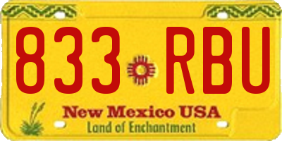 NM license plate 833RBU