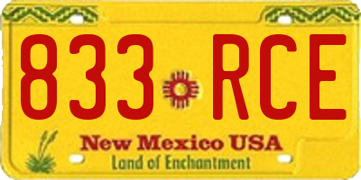 NM license plate 833RCE